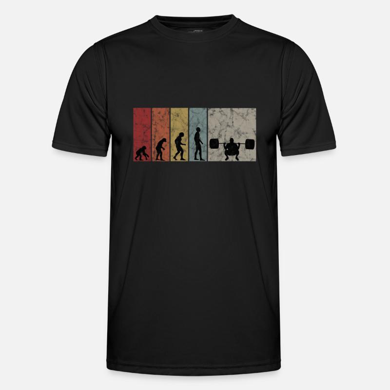 Bodybuilding Bodybuilder GYM Evolution Retro - Men's Functional T-Shirt - black