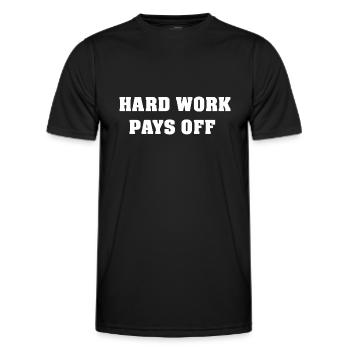 Hard Work pays off - Men's Functional T-Shirt - black - Front - AI Model Male 178 dark (178cm)