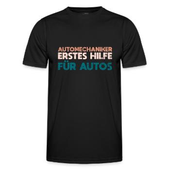 Automechaniker: Erstes Hilfe Für Autos - Männer Funktions-T-Shirt - Schwarz - Vorne - AI Model Male 178 dark (178cm)