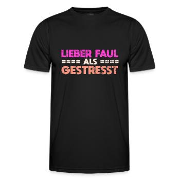 Lieber Faul Als Gestresst - Männer Funktions-T-Shirt - Schwarz - Vorne - AI Model Male 178 dark (178cm)