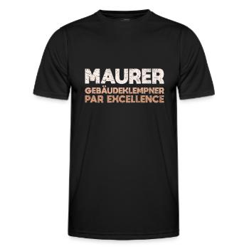Maurer, Gebäudeklempner Par Excellence - Männer Funktions-T-Shirt - Schwarz - Vorne - AI Model Male 178 dark (178cm)