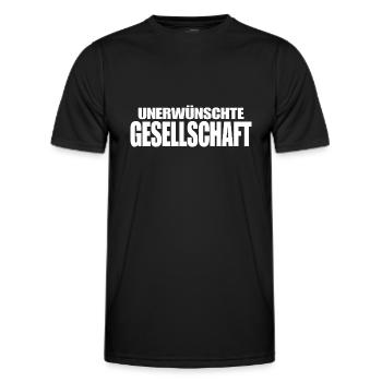 UNERWÜNSCHTE GESELLSCHAFT - Männer Funktions-T-Shirt - Schwarz - Vorne - AI Model Male 178 dark (178cm)