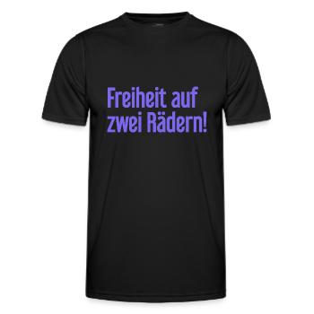 Freedom on Two Wheels - Cyclist Design - Men's Functional T-Shirt - black - Front - AI Model Male 178 dark (178cm)