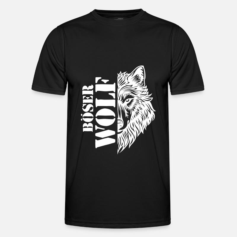 Böser Wolf Spruch - Männer Funktions-T-Shirt - Schwarz