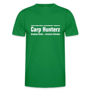 Carp Hunterz - krumme Ruten stramme Schnüre - Männer Funktions-T-Shirt - Kelly Green - Vorne - AI Model Male 178 dark (178cm)