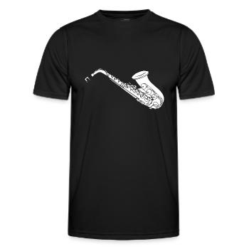 Sax saxophone saxophone - Men's Functional T-Shirt - black - Front - AI Model Male 178 dark (178cm)