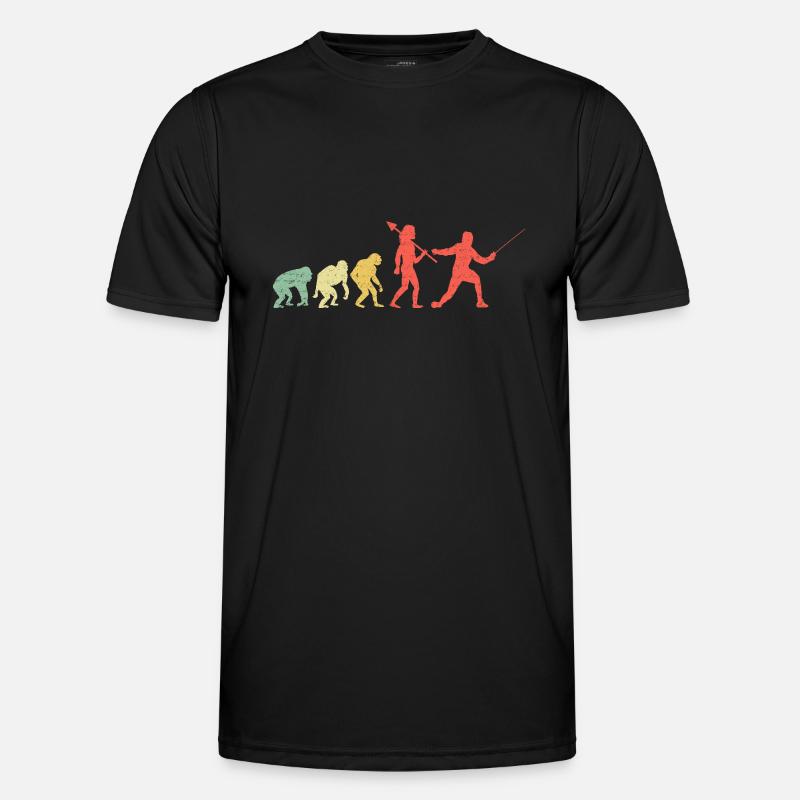 Evolution Fechten Schwert Degen Fechter Athlet Männer Funktions-T-Shirt