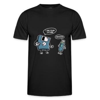 Disque USB Drôle de technologie de l’information - T-shirt sport Homme - noir - Devant - AI Model Male 178 dark (178cm)