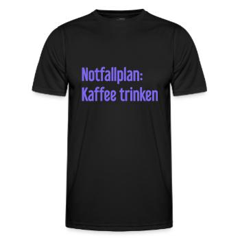 Plan d’urgence pour le café - T-shirt sport Homme - noir - Devant - AI Model Male 178 dark (178cm)