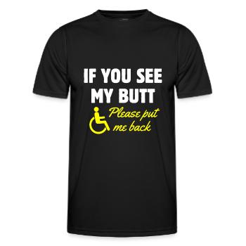 Fauteuil roulant Handicap Handicap Amputation Tr - T-shirt sport Homme - noir - Devant - AI Model Male 178 dark (178cm)