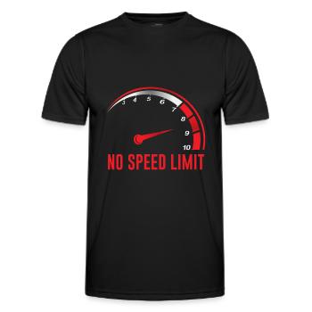 Auto Rennen Humor Kein Tempolimit Mechaniker Pferd - Männer Funktions-T-Shirt - Schwarz - Vorne - AI Model Male 178 dark (178cm)