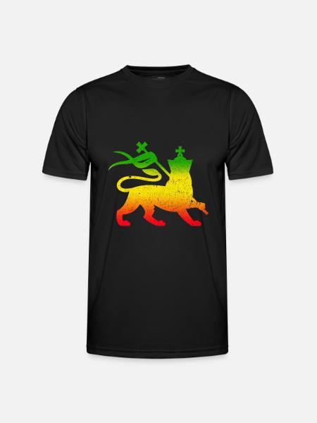 Reggae Rastafarian Lion for Reggae Fans - Men's Functional T-Shirt - black