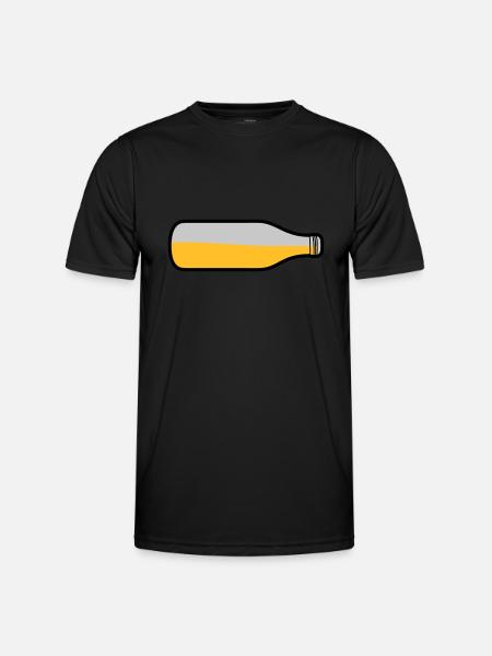 Lying beer bottle - Men's Functional T-Shirt - black