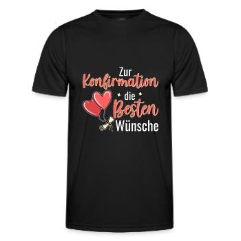Konfirmation die Besten Wünsche Konfirmand - Männer Funktions-T-Shirt - Schwarz - Vorne - AI Model Male 178 dark (178cm)