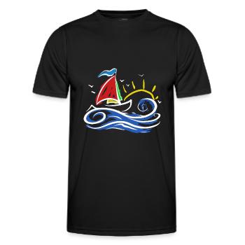 Seglen Segelboot Segler - Männer Funktions-T-Shirt - Schwarz - Vorne - AI Model Male 178 dark (178cm)