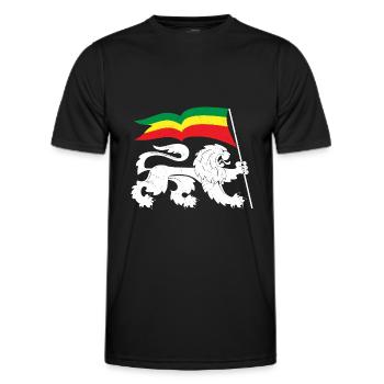 Flag Silhouette Reggaeton Rasta Reggae Lion - Men's Functional T-Shirt - black - Front - AI Model Male 178 dark (178cm)