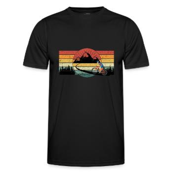 MTB - MTB - The mountain path - Men's Functional T-Shirt - black - Front - AI Model Male 178 dark (178cm)