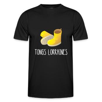 tongs lorraines - T-shirt sport Homme - noir - Devant - AI Model Male 178 dark (178cm)