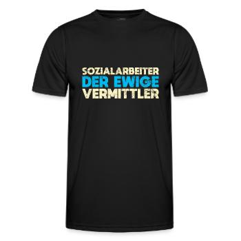 Sozialarbeiter - Der Ewige Vermittler - Männer Funktions-T-Shirt - Schwarz - Vorne - AI Model Male 178 dark (178cm)