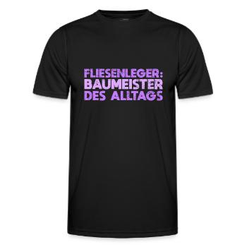 Fliesenleger: Baumeister Des Alltags - Männer Funktions-T-Shirt - Schwarz - Vorne - AI Model Male 178 dark (178cm)