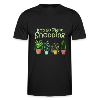 Let's go buy plants - Plant Lover - Men's Functional T-Shirt - black - Front - AI Model Male 178 dark (178cm)