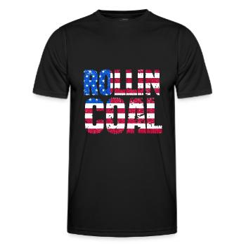 USA Carbon Roller Design for Diesel Drivers - Men's Functional T-Shirt - black - Front - AI Model Male 178 dark (178cm)