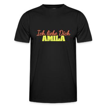 Amila als Liebe - Männer Funktions-T-Shirt - Schwarz - Vorne - AI Model Male 178 dark (178cm)