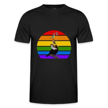 Oiseaux chanteurs oiseau arc-en-ciel Variété oiseau de jardin - T-shirt sport Homme - noir - Devant - AI Model Male 178 dark (178cm)