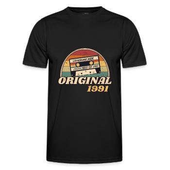 Vintage Retro Kassette Legendary; MIX BEST OF 1991 - Männer Funktions-T-Shirt - Schwarz - Vorne - AI Model Male 178 dark (178cm)