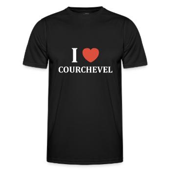 i love courchevel - T-shirt sport Homme - noir - Devant - AI Model Male 178 dark (178cm)
