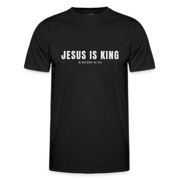 Jesus Is King as Christian - Men's Functional T-Shirt - black - Front - AI Model Male 178 dark (178cm)