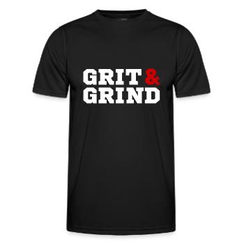 Grit and Grind (white/red) - Men's Functional T-Shirt - black - Front - AI Model Male 178 dark (178cm)