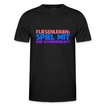 Fliesenlegen: Spiel Mit Der Schwerkraft - Männer Funktions-T-Shirt - Schwarz - Vorne - AI Model Male 178 dark (178cm)