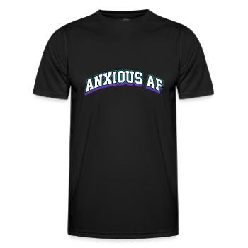 anxious af Design for a podcast lover - Men's Functional T-Shirt - black - Front - AI Model Male 178 dark (178cm)