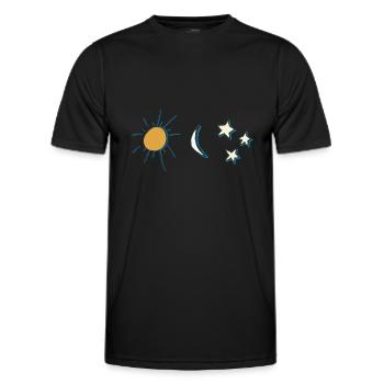 Sun, Moon and Stars - Men's Functional T-Shirt - black - Front - AI Model Male 178 dark (178cm)