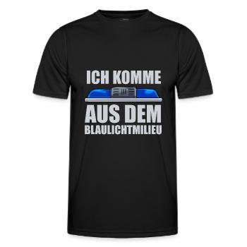 Polizei Blaulichtmilieu Blaulicht - Männer Funktions-T-Shirt - Schwarz - Vorne - AI Model Male 178 dark (178cm)