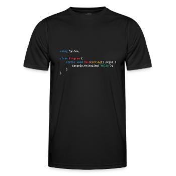 Developer c web humor funny - Men's Functional T-Shirt - black - Front - AI Model Male 178 dark (178cm)