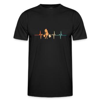 Heartbeat Einkaufen - Männer Funktions-T-Shirt - Schwarz - Vorne - AI Model Male 178 dark (178cm)