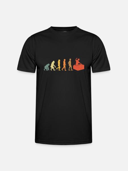 DJ Evolution vintage retro - Funkcjonalna koszulka męska - czarny