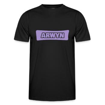 First name Arwyn - Men's Functional T-Shirt - black - Front - AI Model Male 178 dark (178cm)