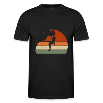 Felsklettern Berg Vintage Bouldern - Männer Funktions-T-Shirt - Schwarz - Vorne - AI Model Male 178 dark (178cm)