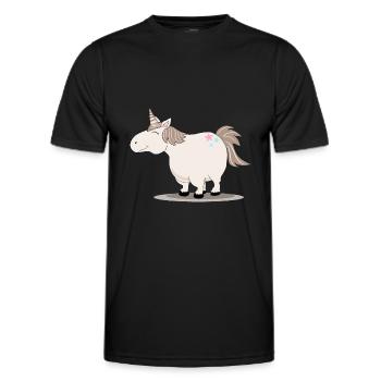 Thick cute unicorn - Men's Functional T-Shirt - black - Front - AI Model Male 178 dark (178cm)