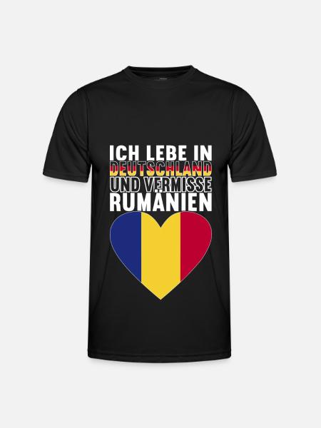 Rumänien Rumänische Flagge - Männer Funktions-T-Shirt - Schwarz