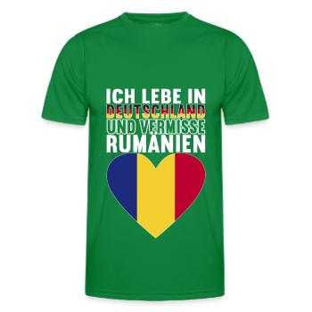Rumänien Rumänische Flagge - Männer Funktions-T-Shirt - Kelly Green - Vorne - AI Model Male 178 dark (178cm)