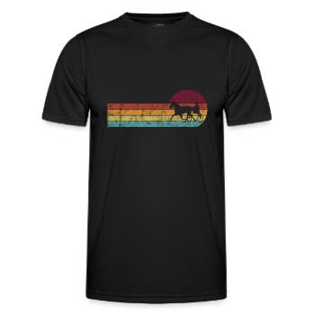 Trotteur trotter dans un style rétro ou vintage - T-shirt sport Homme - noir - Devant - AI Model Male 178 dark (178cm)