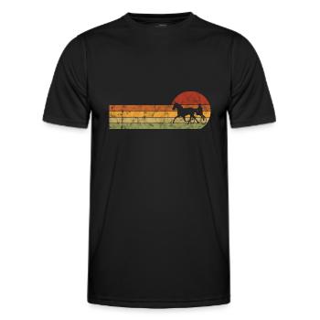 Trotter courses de trot dans un style rétro ou vintage - T-shirt sport Homme - noir - Devant - AI Model Male 178 dark (178cm)