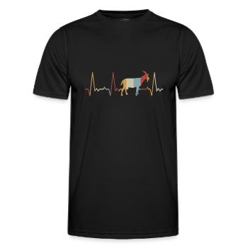 Herzschlag Ziege - Männer Funktions-T-Shirt - Schwarz - Vorne - AI Model Male 178 dark (178cm)