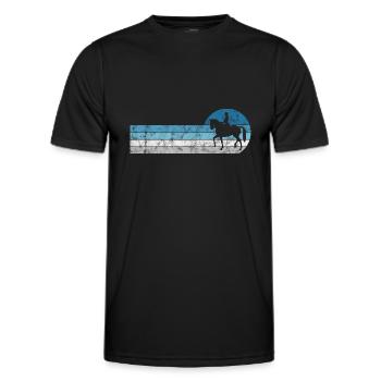 Dressage Cavalier de dressage Cheval d’équitation - T-shirt sport Homme - noir - Devant - AI Model Male 178 dark (178cm)