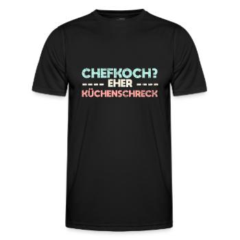 Chefkoch? Eher Küchenschreck - Männer Funktions-T-Shirt - Schwarz - Vorne - AI Model Male 178 dark (178cm)