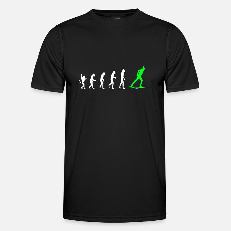 Biathlon Geschenk Evolution - Männer Funktions-T-Shirt - Schwarz